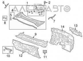 Windscreen wiper grille plastic Acura ILX 13-22