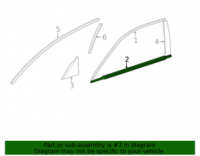 Door-glass molding, central front right, Lexus CT200h 11-17