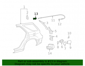 Toyota Highlander 08-13 Fuel Filler Release Lever