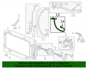 Air conditioning tube condenser-compressor Honda HR-V 16-22