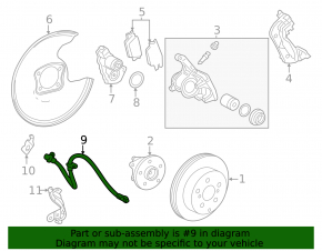 Rear left brake hose for Toyota Rav4 19-25 AWD