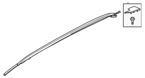 Right roof rail for Ford Explorer 21-23, black, with trim