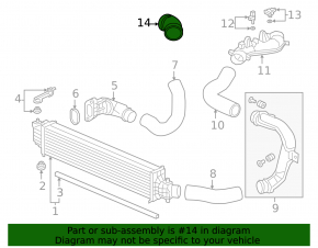 Intercooler pipe left fifth Honda Accord 18-22 2.0T rubber