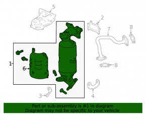 Exhaust manifold with catalytic converter for a 1920 Honda Accord hybrid, studs cut