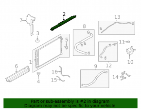 Upper radiator deflector Nissan Rogue 21-22 2.5