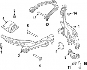 Lower front left control arm bracket for Volvo XC60 18-25 ball joint
