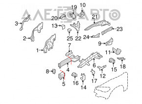 Front left side member with glass for BMW X5 F15 14-18