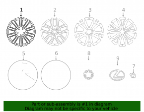 Wheel disk R17 Lexus NX200t NX300 NX300h 15-21