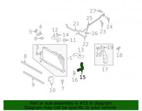 Lower cooling hose Subaru Outback 10-14 3.6