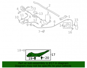 Right hood-wing seal for Audi Q8 19-25 front, plastic