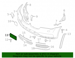 Frame for number plate of front bumper BMW 7 G11 G12 16-19 scuffing