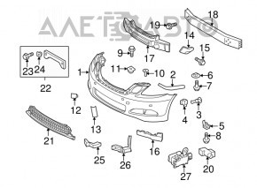 Front bumper mount, right fender, Lexus GS300 GS350 GS430 GS450h 06-11