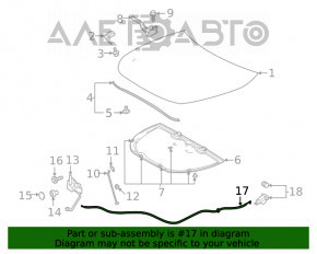 Hood Release Cable Toyota Highlander 20-