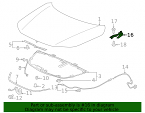Hood hinge right Honda Civic XI FE/FL 22-