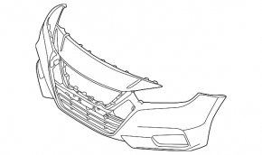 Bare front bumper for Nissan Versa 20-22