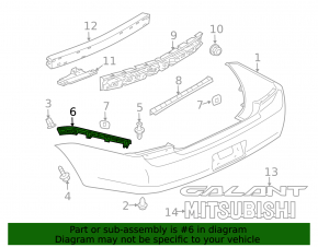 Right rear bumper mount for Mitsubishi Galant 2003-2013