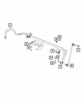 Front stabilizer bar mounting bracket left Chrysler Pacifica 17-