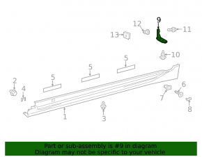 Mudguard on the threshold rear left Lexus ES300h ES350 13-15