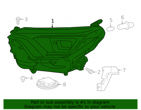 Toyota Rav4 16-18 right front headlight, halogen