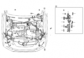 Wiring underhood with fuse box Toyota Camry v55 15-17 2.5 usa