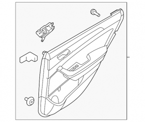 Rear left door panel for Hyundai Sonata 15-17, gray, scratches, 8/10