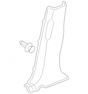 Center Pillar Trim Lower Right Acura MDX 07-13 Black