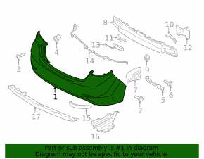 Rear bumper bare Hyundai Elantra UD 14-16