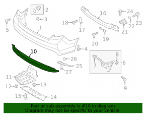 Hyundai Sonata 16-17 hybrid rear bumper lower trim