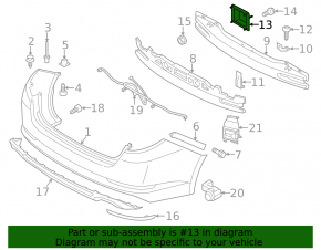 Rear bumper reinforcement fang left Kia Optima 14-15 rest usa