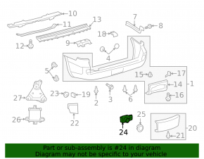 Parking sensors front bumper side Lexus RX350 RX450h 13-15 rest, without ring