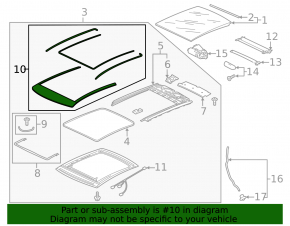 Front roof trim Audi A3 8V 15-20 4d, 5d, gloss