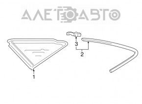 Rear right window, blind glass, Audi A4 B9 17-19, chrome, scratches on chrome, cut seal