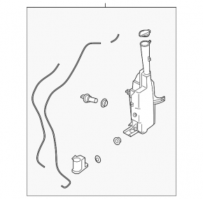 Hyundai Santa FE 21-23 windshield washer reservoir with cap, without motor