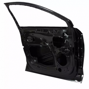 Front left door assembly for Ford Fusion mk5 13-20 hybrid, graphite J7, 2 chrome moldings, keyless handle with chrome, with code, dent, scratches and cracks in the trim