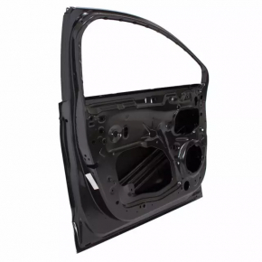 Front left door assembly for Ford Fusion mk5 13-20 hybrid, graphite J7, 2 chrome moldings, keyless handle with chrome, with code, dent, scratches and cracks in the trim