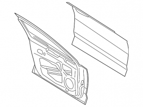 Front left door assembly for Ford Fusion mk5 13-20 hybrid, graphite J7, 2 chrome moldings, keyless handle with chrome, with code, dent, scratches and cracks in the trim
