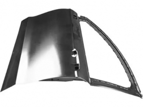Front left door assembly for Ford Fusion mk5 13-20 hybrid, graphite J7, 2 chrome moldings, keyless handle with chrome, with code, dent, scratches and cracks in the trim