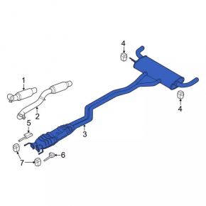 Muffler rear with barrel Ford Edge 19-24 2.7T AWD