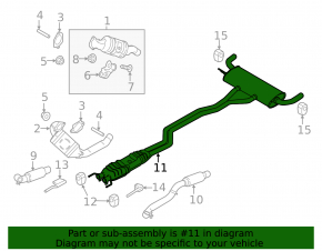 Muffler rear with barrel Ford Edge 19-24 2.7T AWD