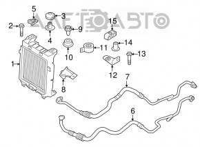 Radiator cooling tube for engine oil BMW X5 F15 14-18 4.4T intake