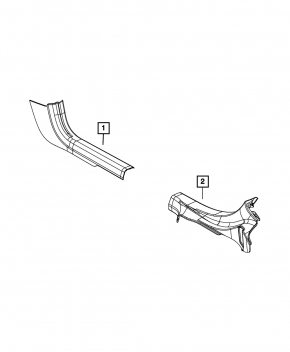 Door sill trim rear left Dodge Charger 11 - black, worn