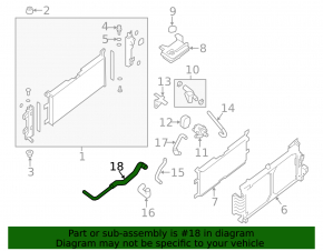 Lower cooling hose for Nissan Leaf 13-17