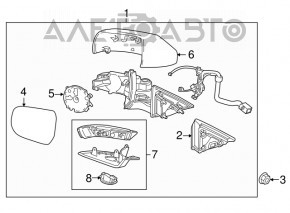 Left turn signal mirror Cadillac ATS 13 - fragment broken off
