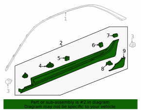Right threshold for Cadillac CTS 14-19