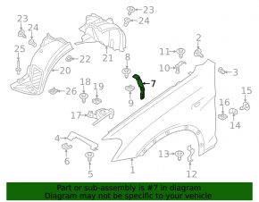 Right center wing bracket BMW X3 F25 11-17
