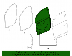 Door bare front right Buick Encore 13-19