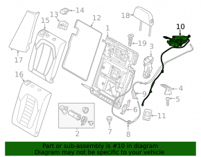 Rear row backrest adjustment mechanism right BMW X3 G01 18-21 mechanical, with cable