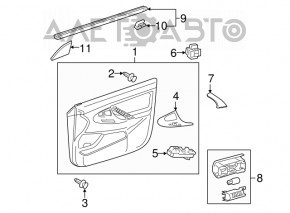 Toyota Camry v40 front right door trim, gray leather