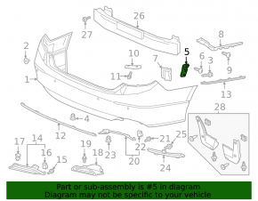 Rear bumper mount lower right Honda Accord 18-22