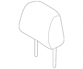 Front right headrest for Toyota Prius 30 10-15, velour, dark gray